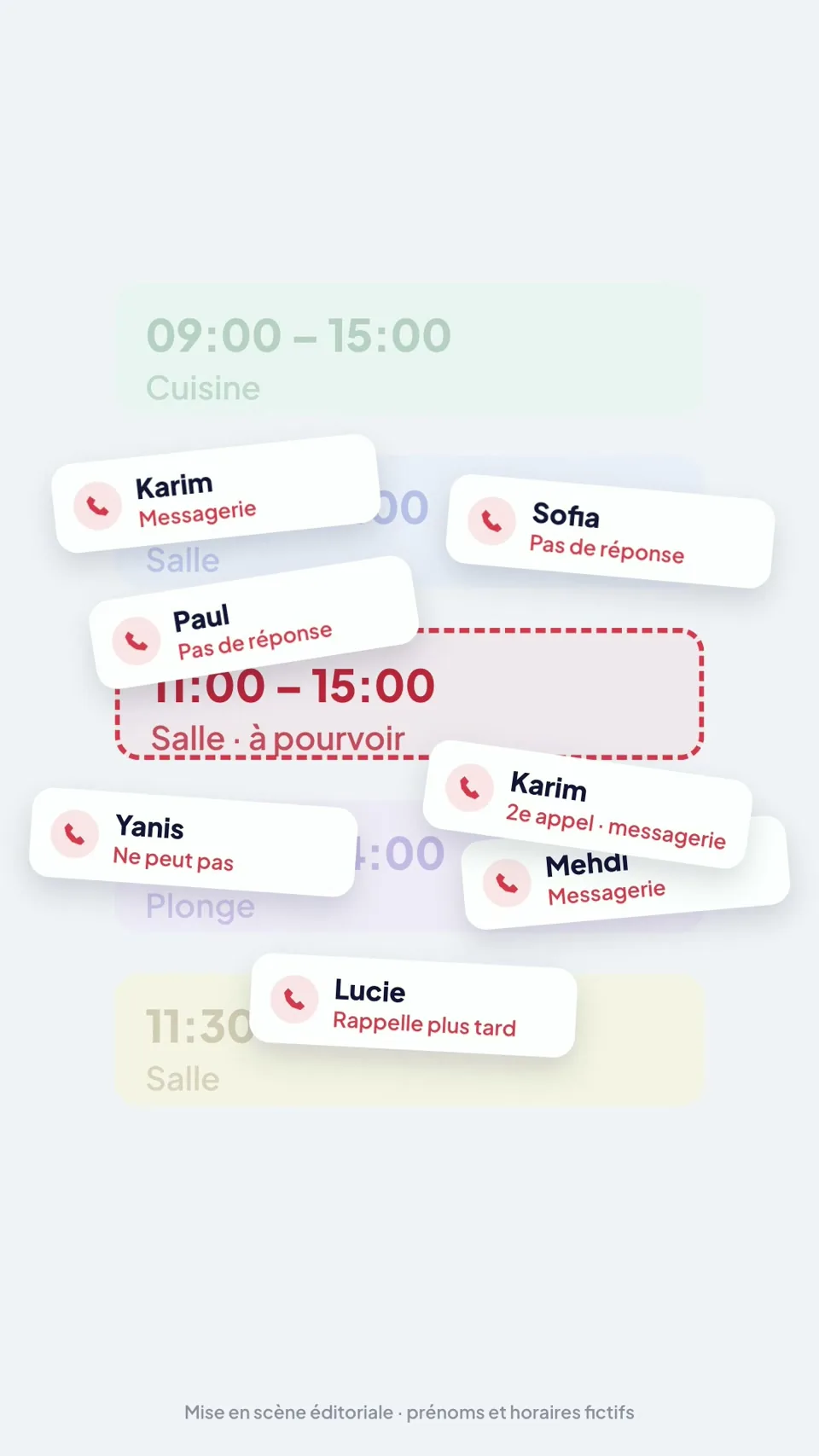 Planning et recherche d’un remplaçant, image du film Skello
